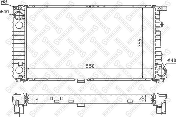 Радиатор охлаждения двигателя Stellox для BMW 7 II (E32) 1986-1994. Артикул 10-25568-SX