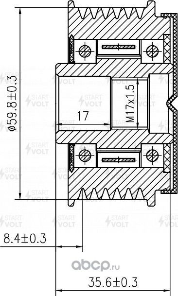 Муфта генератора обгонная StartVOLT. Артикул SGP 2501