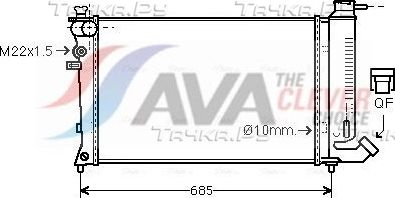 Радиатор охлаждения двигателя AVA. Артикул CNA2112