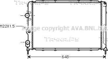 Радиатор охлаждения двигателя AVA. Артикул RTA2199