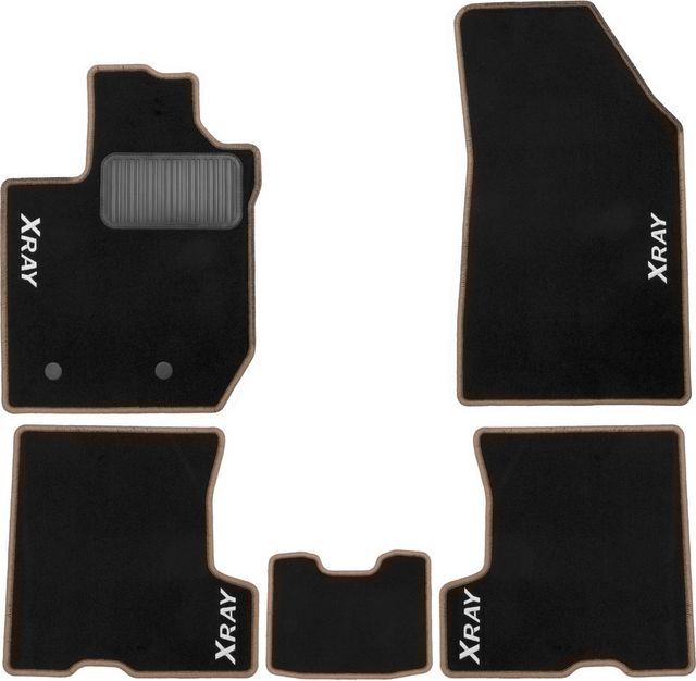 Коврики Klever Premium для салона Lada Xray (с вещевым ящиком) 2016-2026. Цвет Мутон. Артикул KVR05.052.034.01200kv