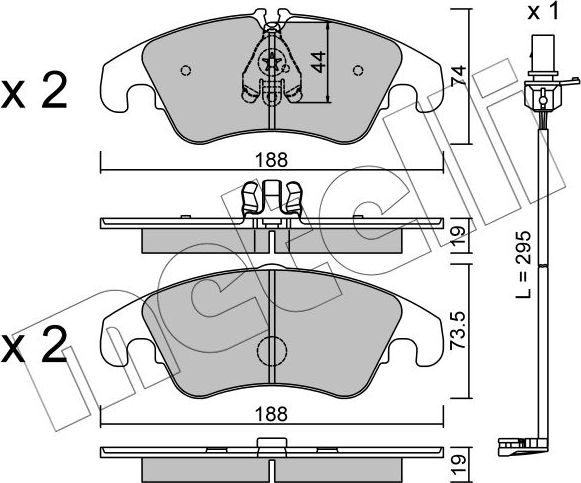 Тормозные колодки Metelli передние для Audi S5 I (8T) 2007-2017. Артикул 22-0775-0K
