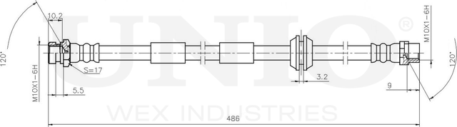 Шланг тормозной (Unio). Артикул BRH-10030