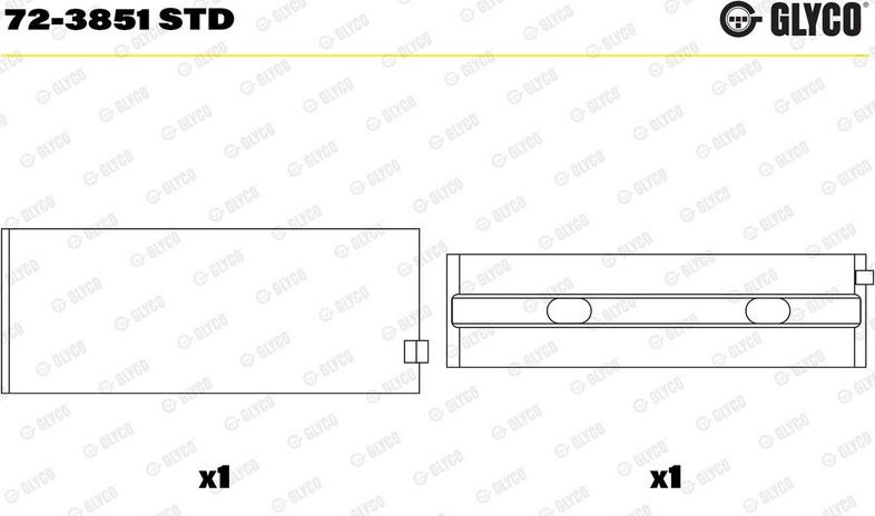 Вкладыши коренные Glyco для Mercedes-Benz Vario 1996-2013. Артикул 72-3851 STD