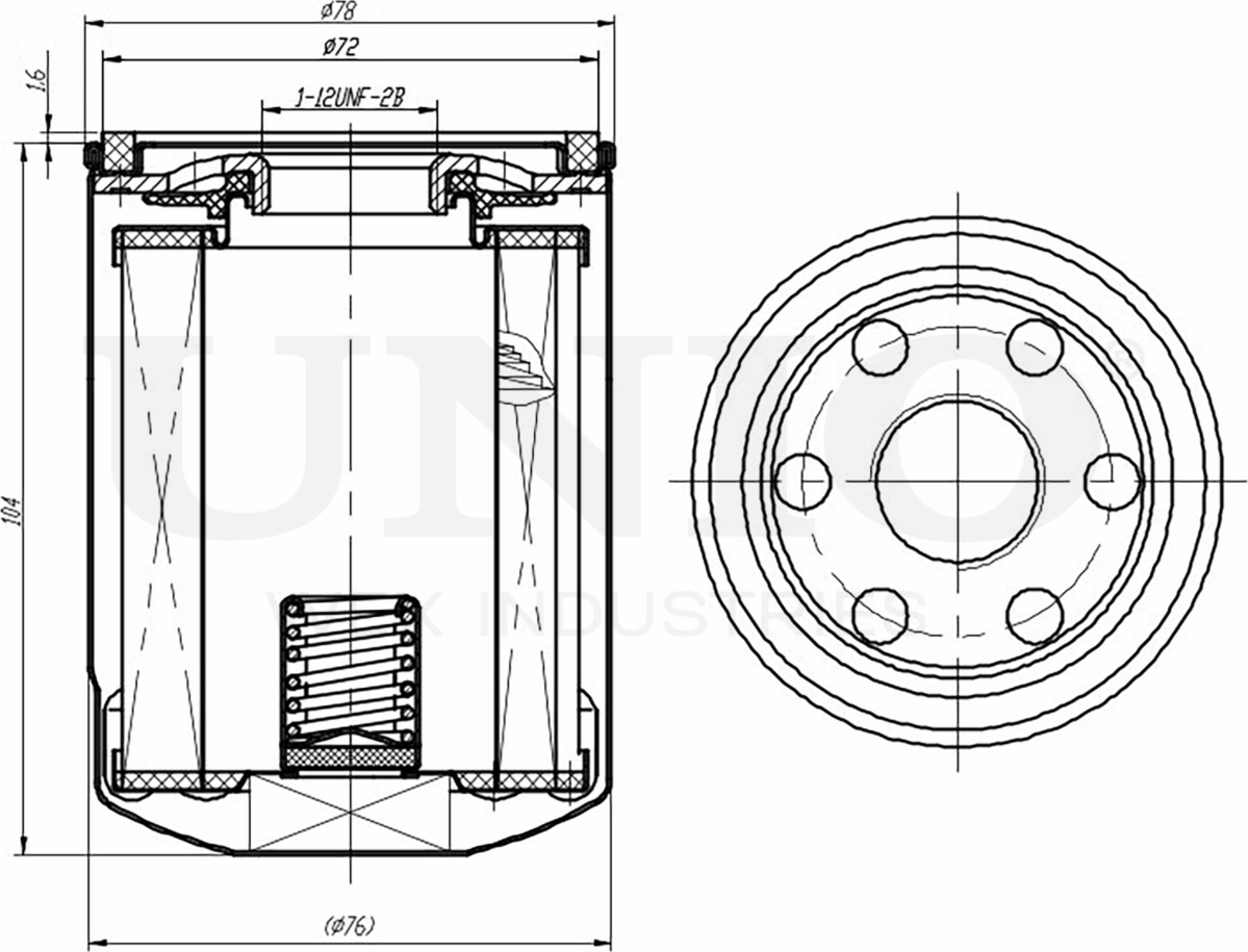 Фильтр масляный (Unio). Артикул FLT-20081