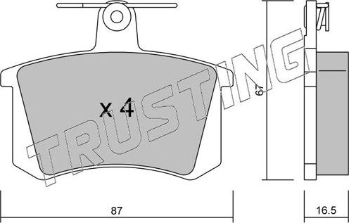 Тормозные колодки Trusting задние для Audi A4 I (B5) 1995-2001. Артикул 050.0