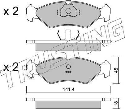Тормозные колодки Trusting передние для Ford Fiesta III 1989-1995. Артикул 075.0