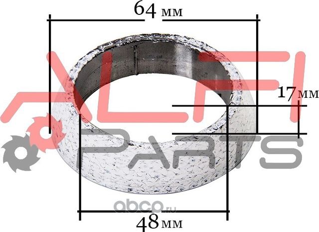 КОЛЬЦО-ПРОКЛАДКА СИСТЕМЫ ВЫХЛОПА (17451-21030) 48/64/17 (Alfi Parts). Артикул GP1012