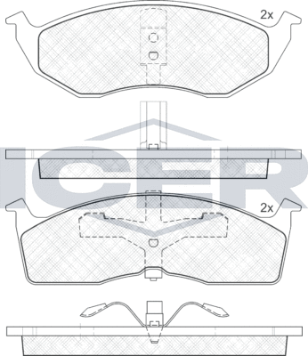 Тормозные колодки Icer передние для Chrysler 300M 1998-2004. Артикул 181436