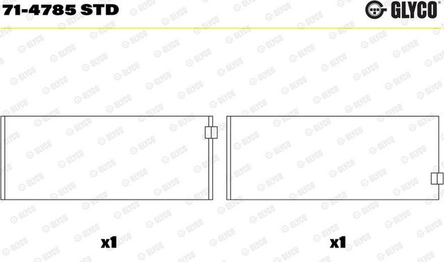 Вкладыши шатунные Glyco для DAF CF 85 2001-2013. Артикул 71-4785 STD