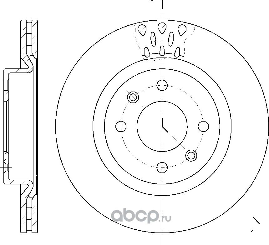 Диск тормозной вентилируемый (G-Brake). Артикул GR02528