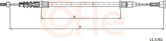 Трос ручника (тросик ручного тормоза) Cofle. Артикул 11.5761
