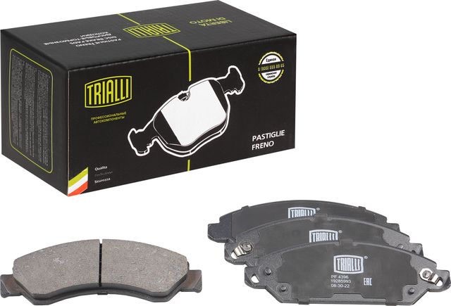 Тормозные колодки Trialli (Low-Metallic) передние для Cadillac Escalade III 2006-2014. Артикул PF 4396