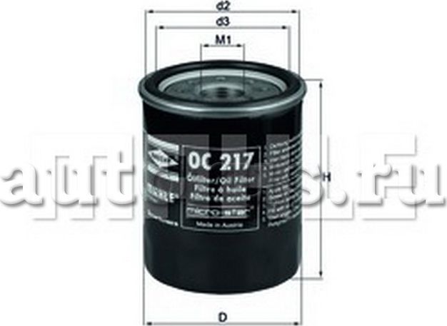 Масляный фильтр Mahle-Knecht. Артикул OC 217