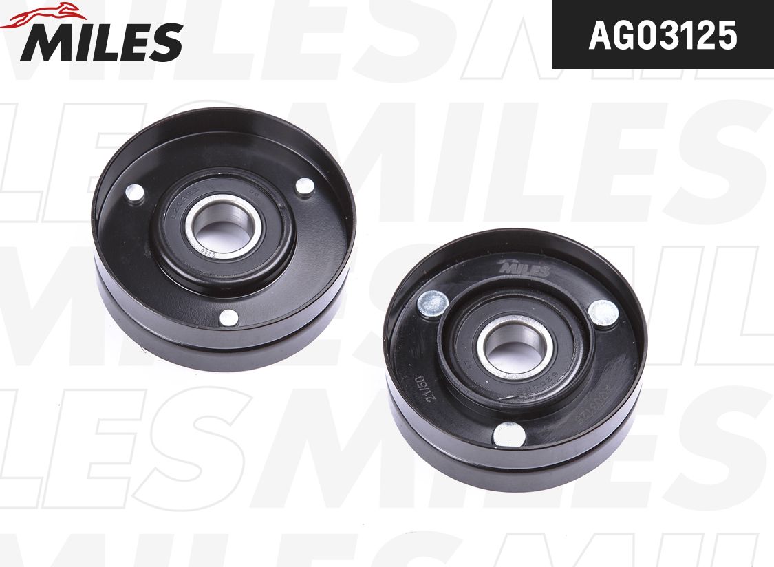 Натяжной ролик (натяжитель) приводного поликлинового ремня Miles. Артикул AG03125