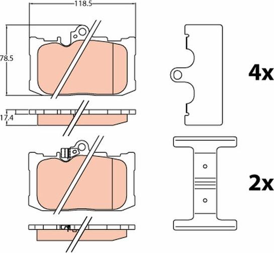 Тормозные колодки TRW. Артикул GDB4460