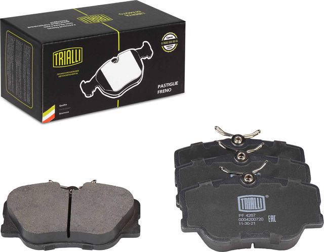 Тормозные колодки Trialli (Low-Metallic) передние для Mercedes-Benz W124, A124 1984-1993. Артикул PF 4267