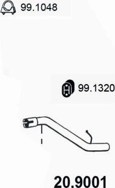 Глушитель (задняя часть) Asso задний для Mazda 3 I (BK) 2003-2009. Артикул 20.9001