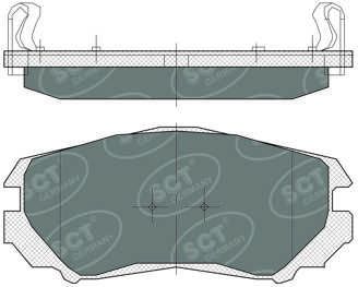 Тормозные колодки SCT-Germany передние для Hyundai Tucson I 2004-2010. Артикул SP 370 PR