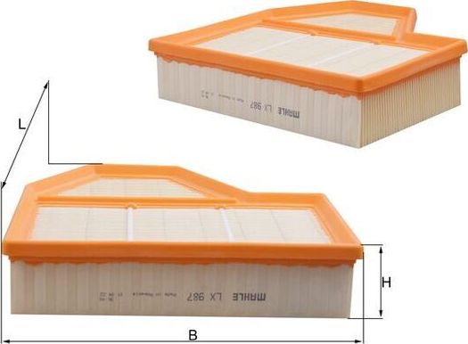 Воздушный фильтр Mahle. Артикул LX 987