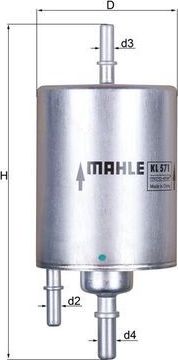 Топливный фильтр Mahle. Артикул KL 571