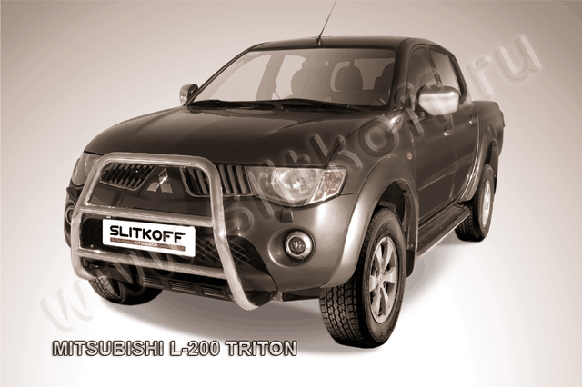 Кенгурятник Slitkoff d57 высокий для Mitsubishi L200 IV Triton 2006-2015. Артикул ML006
