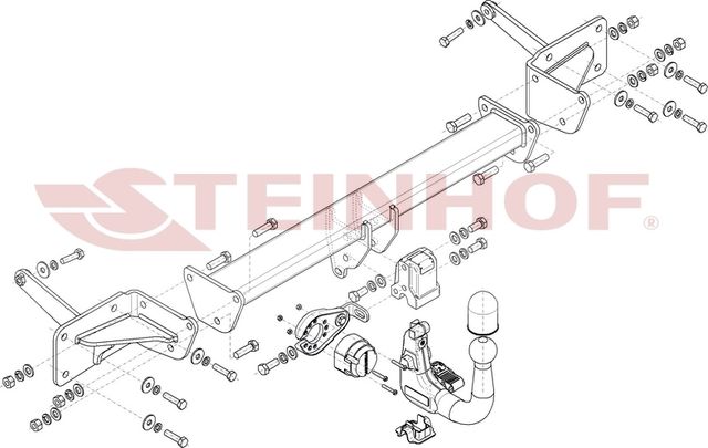 Фаркоп Steinhof для Volkswagen Multivan T7 STM, STN 2021-2026. Артикул V-084