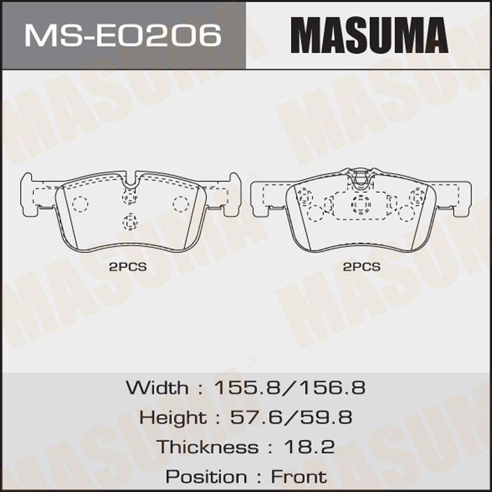 Тормозные колодки Masuma. Артикул MS-E0206