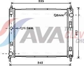 Радиатор охлаждения двигателя AVA ** CLEVER FIT **. Артикул DN2385