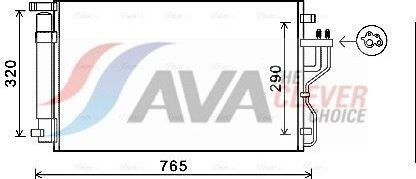 Радиатор кондиционера (конденсатор) AVA (алюминий). Артикул KA5153D