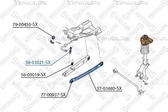 Стойка (тяга) стабилизатора Stellox. Артикул 56-03021-SX