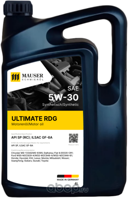 Масло моторное MAUSER Ultimate RDG SAE 5W-30 4 L Mauser. Артикул 271130004