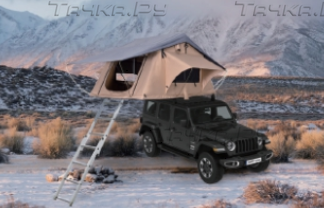 Палатка на крышу автомобиля РИФ Soft RT01-140, 240х140х130 см тент песочный, корпус черный. Артикул RIFRT011406090W