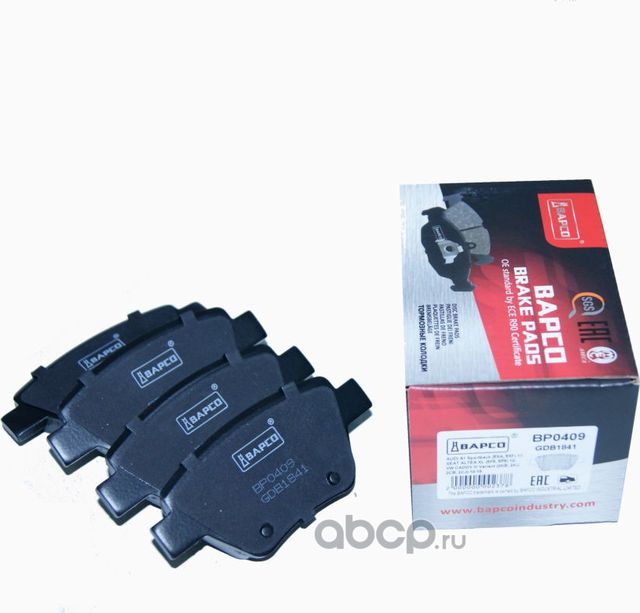 Колодки тормозные дисковые зад. VAG A1 10-, A3 03-12, SUPERB II (3T4)( (Bapco) Bapco. Артикул BP0409