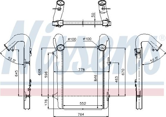 Интеркулер Nissens для DAF XF 105 2005-2026. Артикул 97059