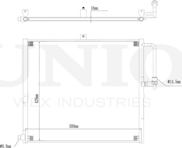 Радиатор кондиционера (Unio). Артикул RAD-30014