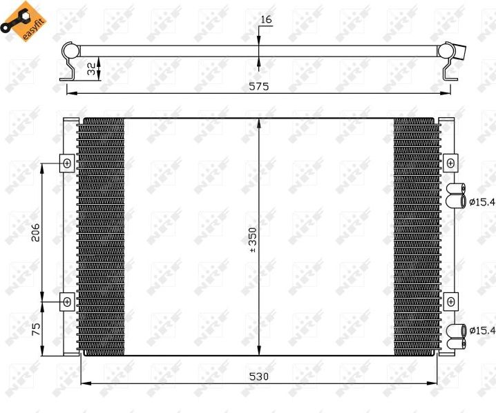 Радиатор кондиционера (конденсатор) NRF EASY FIT. Артикул 35384