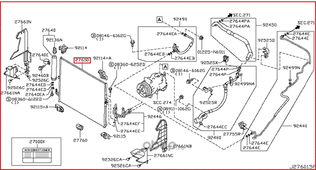Радиатор кондиционера (конденсатор) Nissan. Артикул 921101BA0A
