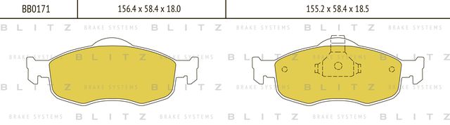 Колодки тормозные дисковые | перед | (Blitz) Blitz. Артикул BB0171