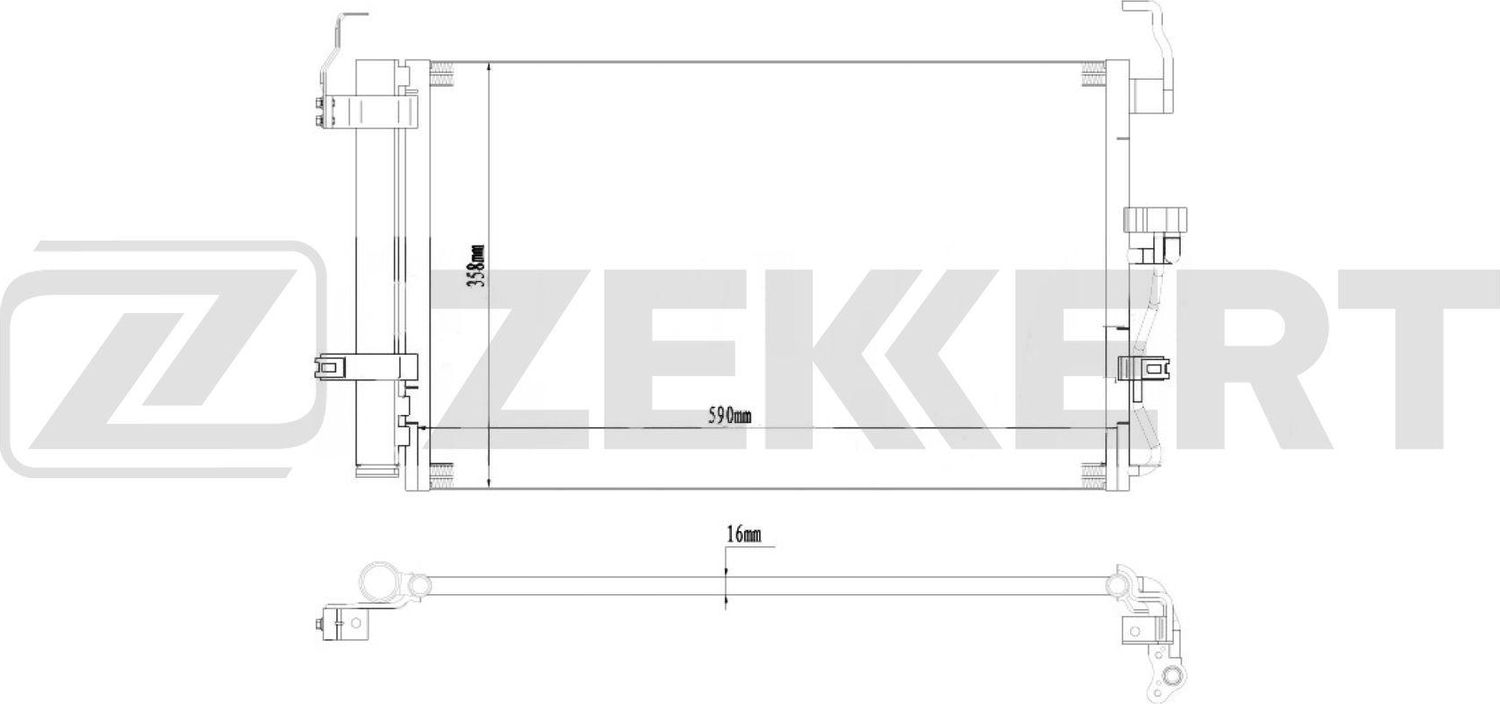 Радиатор кондиционера (конденсатор) Zekkert (алюминий). Артикул MK-3074