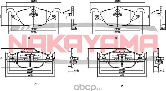 Колодки тормозные передние (Nakayama). Артикул P0864NY
