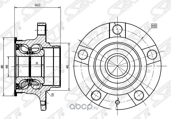 СТУПИЦА RR SKODA FABIARAPIDVW POLO 09,11- (SAT). Артикул ST6RU501611B