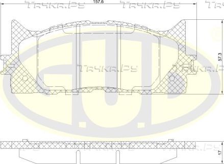 Тормозные колодки G.U.D. передние для Lexus ES V 2006-2012. Артикул GBP123300