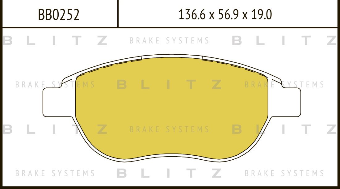 Колодки тормозные PEUGEOT 307 00- перед. (Blitz). Артикул BB0252