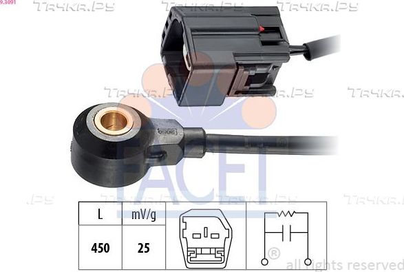 Датчик детонации Facet Made in Italy - OE Equivalent для Jaguar XJ IV (X351) 2011-2026. Артикул 9.3091