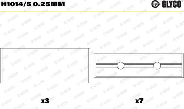 Вкладыши коренные Glyco для Dacia Logan I 2004-2012. Артикул H1014/5 0.25mm