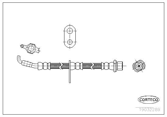 Тормозной шланг Corteco передний левый для Toyota Corolla E100 1992-1997. Артикул 19032289