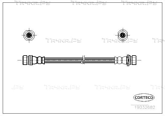 Тормозной шланг Corteco задний для Hyundai Accent I 1994-2000. Артикул 19032682