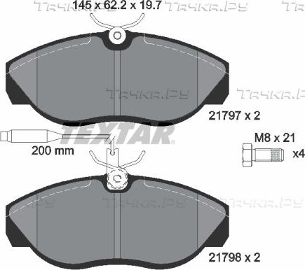 Тормозные колодки Textar передние для Peugeot Boxer II (230) 1994-2002. Артикул 2179701