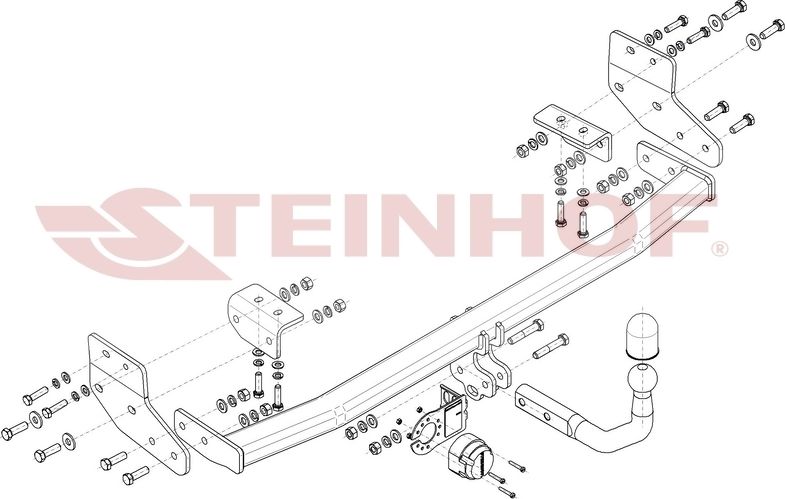 Фаркоп Steinhof для Chrysler PT Cruiser 2000-2010 (вкл. кабриолет). Артикул C-215